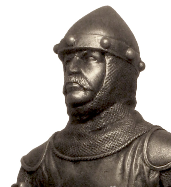 sculpture of knight - detail view